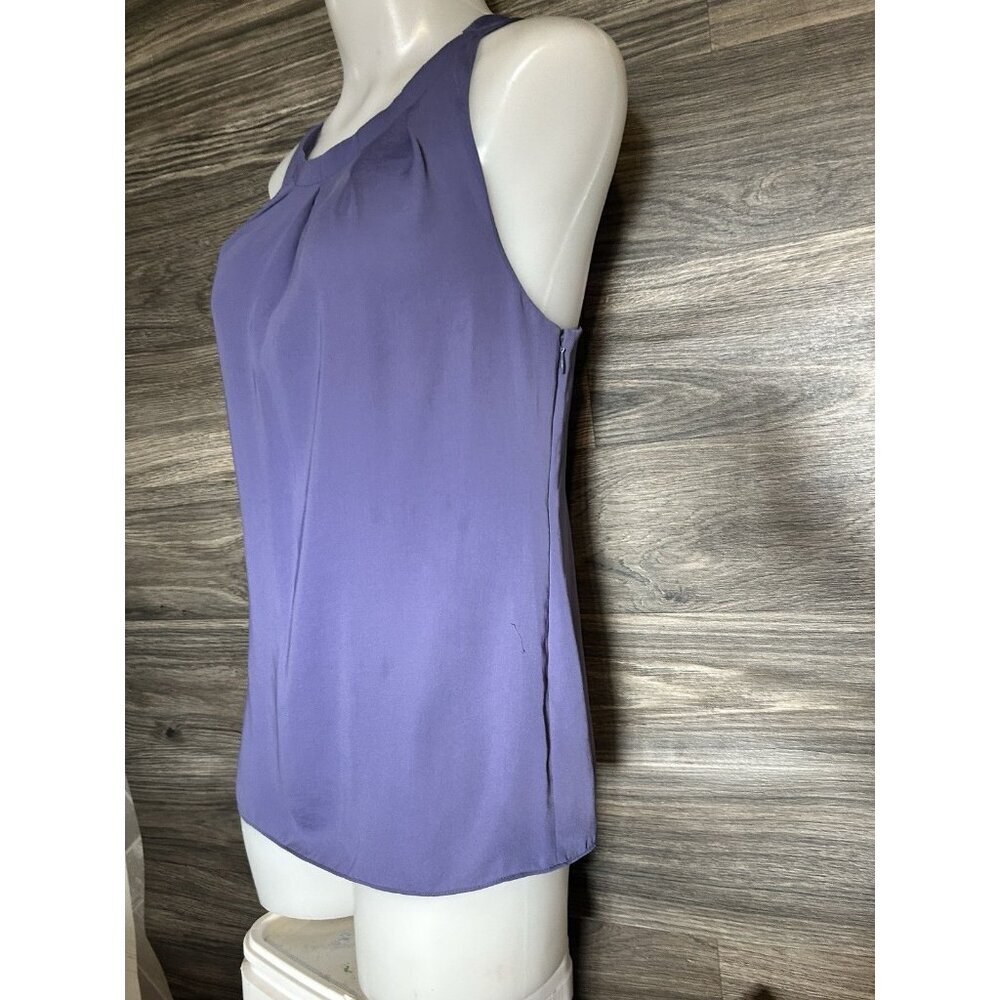 Banana Republic Purple Blouse Racer Back Side Zip - Picture 4 of 11